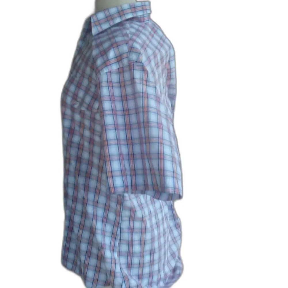 Wrangler Men's Shirt Vintage 90s Plaid Western Short Sleeve New Without Tags L